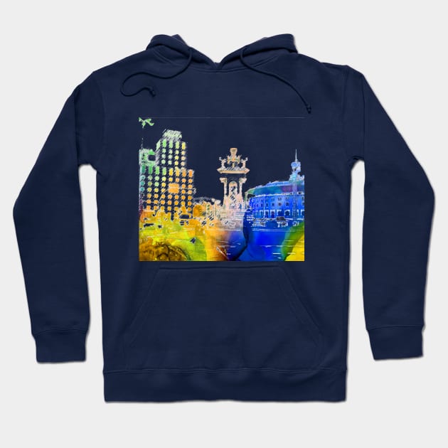 Barcelona Catalonya Square Hoodie by big_owl